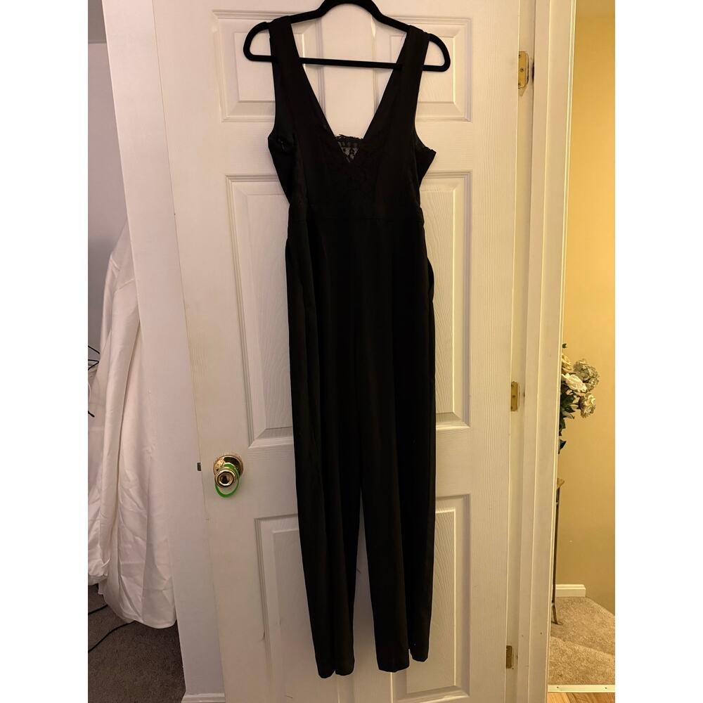 Lulus black jumpsuit with lace size small